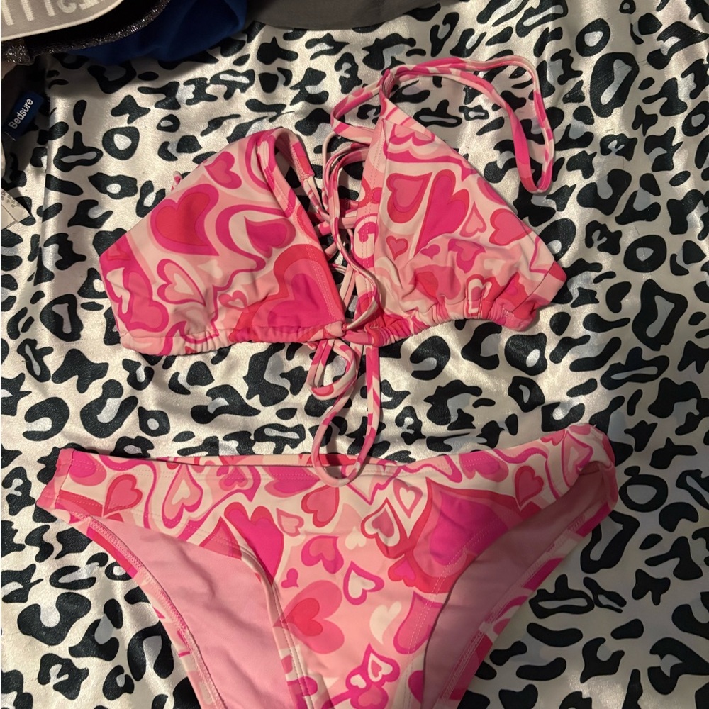 Pink Heart Bikini Set